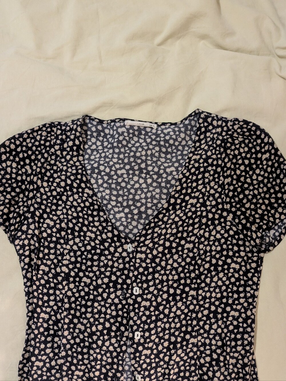 Mango Floral Button Up Blouse
